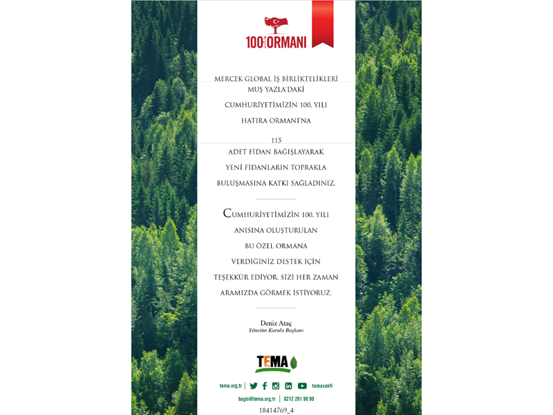 MERCEK GLOBAL LOJİSTİK AĞAÇ DİKME KAMPANYASI - 2023 YIL SONU